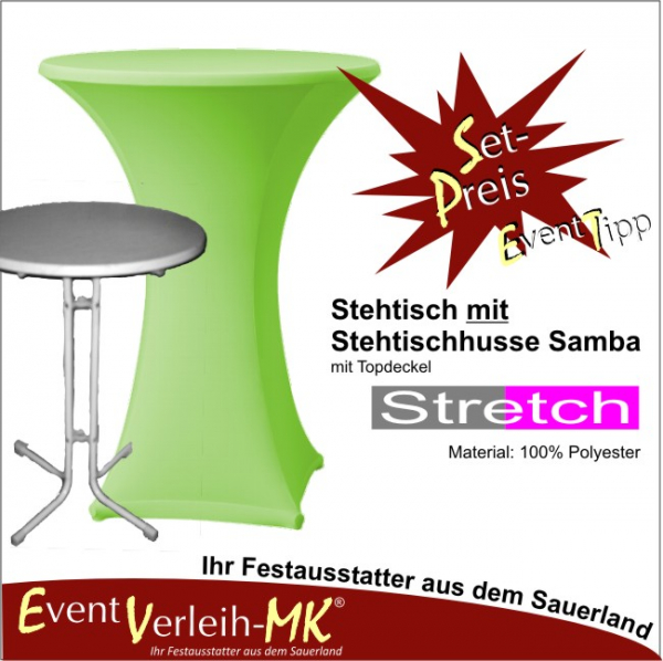 Stehtisch & Stretch-Stehtischhusse - apfel - INKL. REINIGUNG
